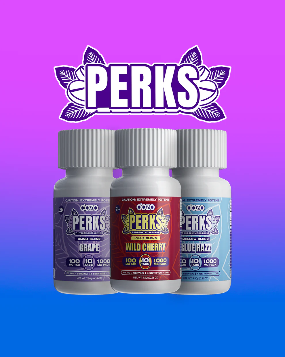 10ct 100mg Dozo PERKS 7-OH