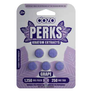 5ct Dozo Perks Kratom Extracts 250mg Tablets - GRAPE