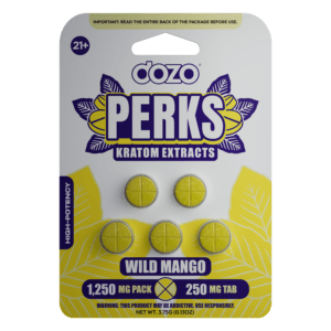5ct Dozo Perks Kratom Extracts 250mg Tablets - WILD MANGO